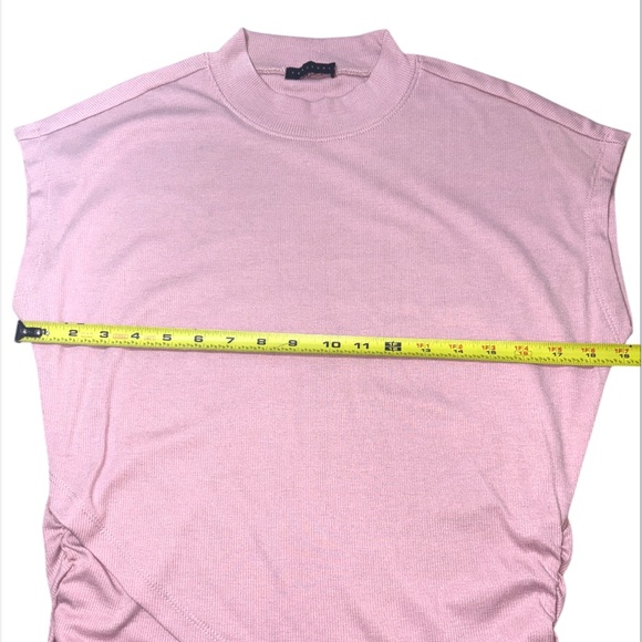 Sanctuary Cap Sleeve Ribbed Crossover T-Shirt In Misty Rose Pink Size XXS/XS - Picture 6 of 11